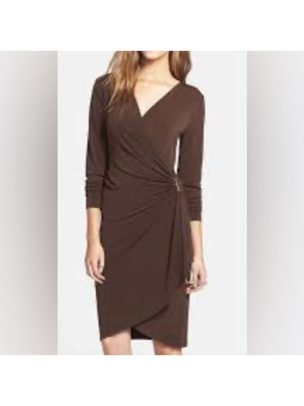 Velvet brand Brown Wrap Style Dress. Small